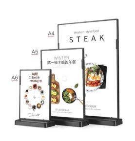 Akrylové jednostranně tištěné QR kód NFC samoobslužné menu ve tvaru L se zabudovaným bezkontaktním čipem