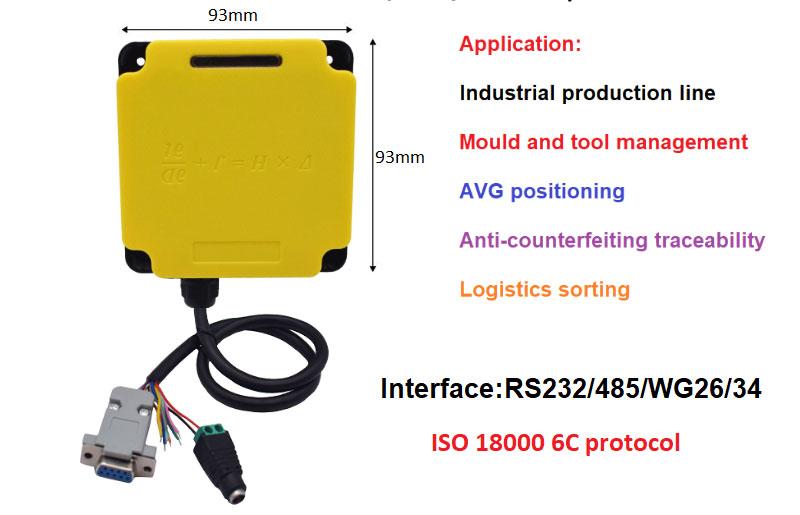 RFID Industrial Reader připojená k Modbus PLC UHF6/ správa výrobní linky RFID 915M